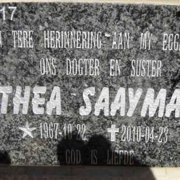 SAAYMAN Thea 1967-2010