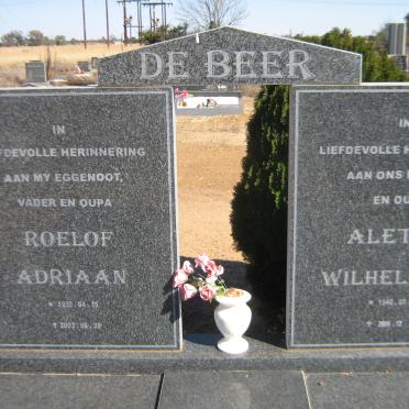 BEER Roelof Adriaan, de 1930-2003 &amp; Aletta Wilhelmina 1940-2006