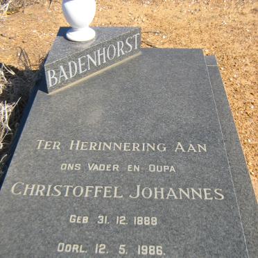 BADENHORST Christoffel Johannes 1888-1986