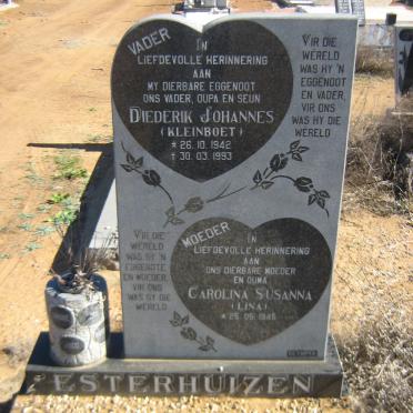 ESTERHUIZEN Diederik Johannes 1942-1993 &amp; Carolina Susanna 1945-