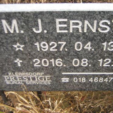 ERNST M.J. 1927-2016