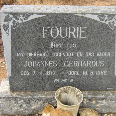 FOURIE Johannes Gerhardus 1877-1962