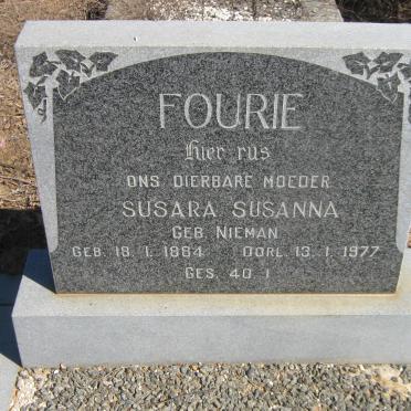 FOURIE Susara Susanna nee NIEMAN 1884-1977