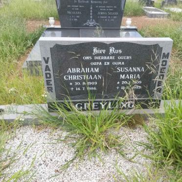 GREYLING Abraham Christiaan 1909-1986 &amp; Susanna Maria 1909-1985