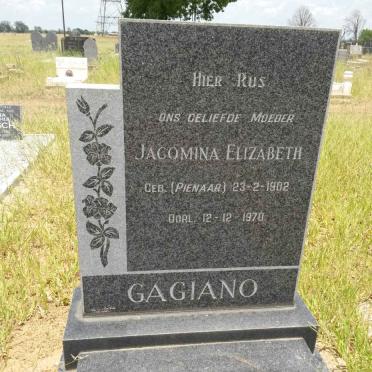 GAGIANO Jacomina Elizabeth nee PIENAAR 1902-1970