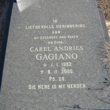 GAGIANO Carel Andries 1932-2005