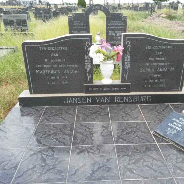 RENSBURG Marthinus Jacob, Jansen van 1914-1981 &amp; Sophia Anna M. LOUW 1919-1983