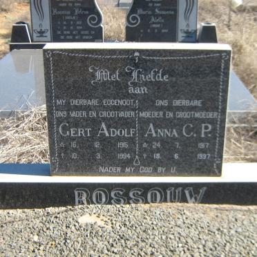 ROSSOUW Gert Adolf 1915-1994 &amp; Anna C.P. 1917-1997