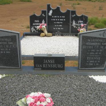 RENSBURG H.J.A., Janse van 1937-2012 &amp; E M.J. 1942-2003 :: JANSE VAN RENSBERG Etienne 1966-1996