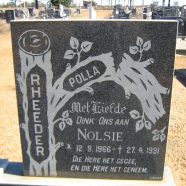 RHEEDER Nolsie 1966-1991