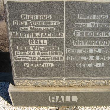 RALL Frederik Rhynhard 1880-1963 &amp; Martha Jacoba VILJOEN 1885-1948 :: RALL Hendrik Johannes Samuel 1910-1963