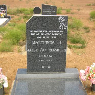 RENSBURG Marthinus J., Janse van 1926-2008