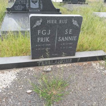 TERBLANCHE F.G.J. 1904-1982 &amp; S.E. 1915-1989