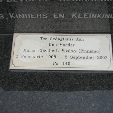 VOSLOO Maria Elizabeth nee PRINSLOO 1908-2002