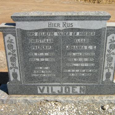 VILJOEN Christiaan Frederik 1860-1952 &amp; Elsabi Johanna E.S. VAN NIEKERK 1871-1955