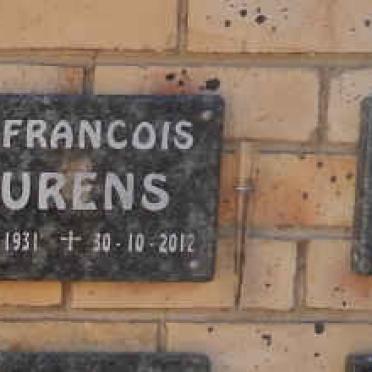 LOURENS Jan Francois 1931-2012 &amp; Joelene 1935-