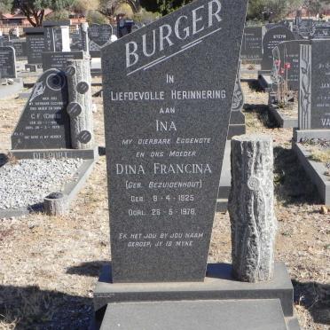 BURGER Dina Francina nee BEZUIDENHOUT 1925-1978