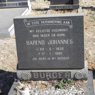 BURGER Barend Johannes 1932-1982