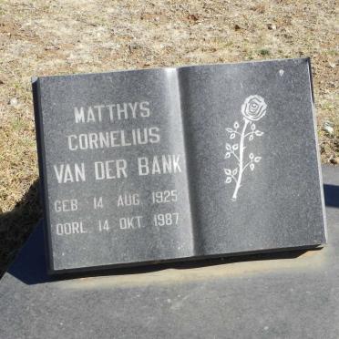BANK Matthys Cornelius, van der 1925-1987