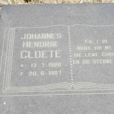 CLOETE Johannes Hendrik 1926-1987