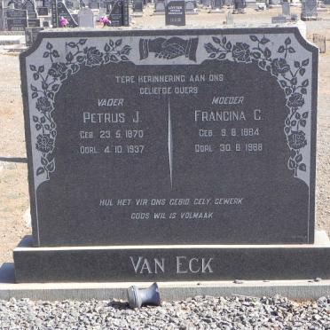 ECK Petrus J., van 1870-1937 &amp; Francina C. 1884-1968
