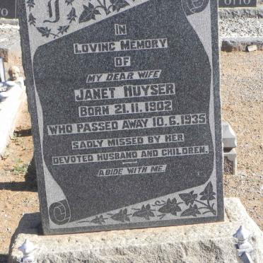 HUYSER Janet 1902-1935