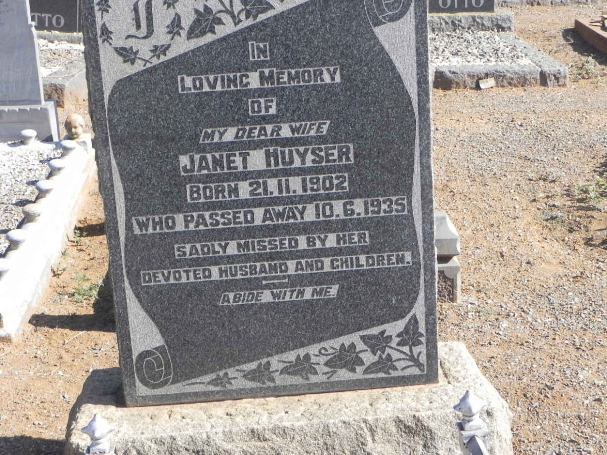 HUYSER Janet 1902-1935