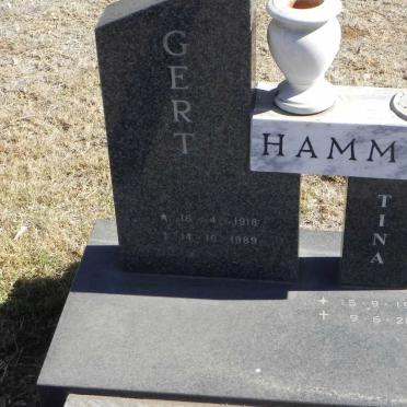 HAMMAN Gert 1918-1989 &amp; Tina 1919-2009