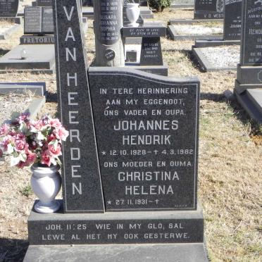 HEERDEN Johannes Hendrik, van 1928-1982 &amp; Christina Helena 1931-