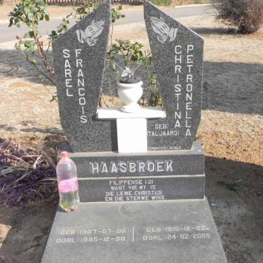 HAASBROEK Sarel Francois 1907-1995 &amp; Christina Petronella TALJAARD 1915-2005