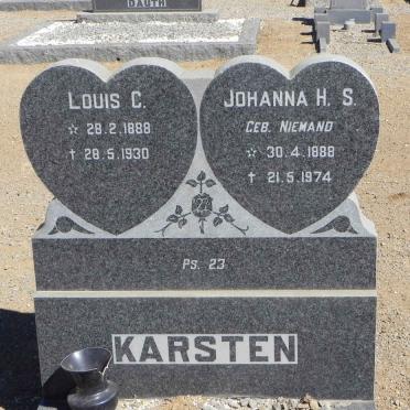 KARSTEN Louis C. 1888-1930 &amp; Johanna H.S. NIEMAND 1888-1974