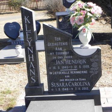 KLEYNHANS Jan Hendrik 1945-1989 &amp; Susara Carolina 1948-2012
