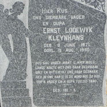 KLEYNHANS Ernst Lodewyk 1871-1950