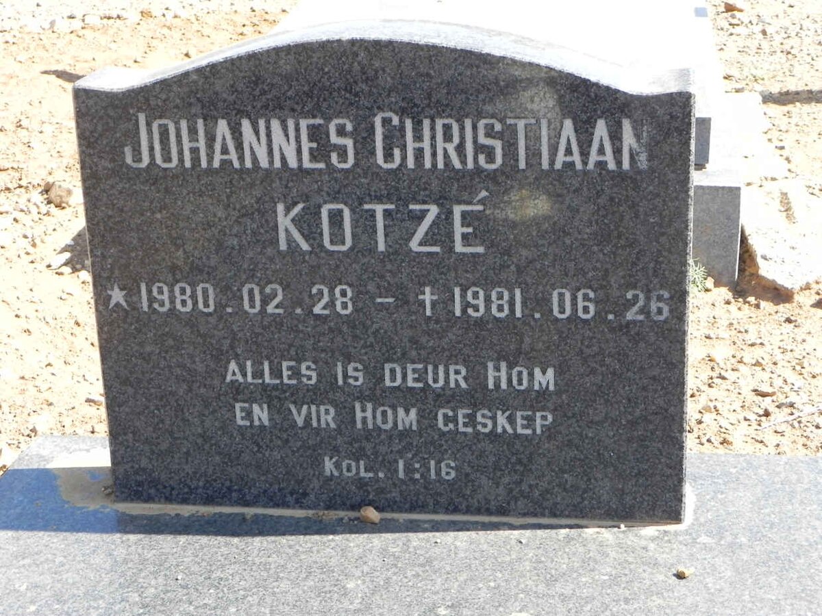 KOTZÉ Johannes Christiaan 1980-1981
