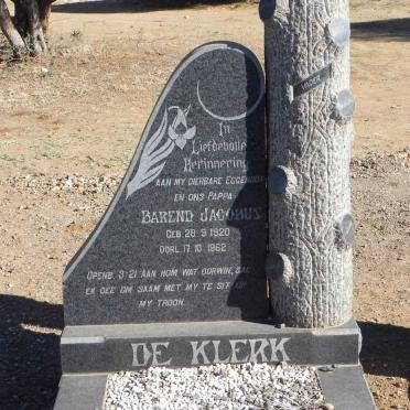 KLERK Barend Jacobus, de 1920-1962