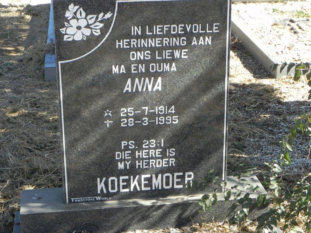KOEKEMOER Anna 1914-1995