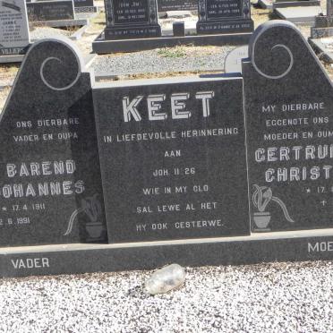 KEET Barend Johannes 1911-1991 &amp; Gertruida Christina 1923-1982