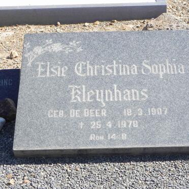 KLEYNHANS Elsie Christina Sophia nee DE BEER 1907-1978
