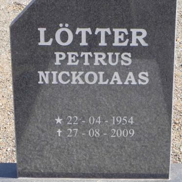 LÖTTER Petrus Nickolaas 1954-2009