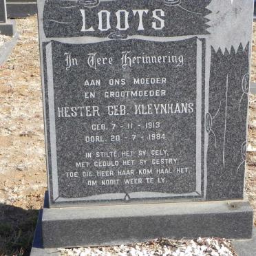 LOOTS Hester nee KLEYNHANS 1913-1984