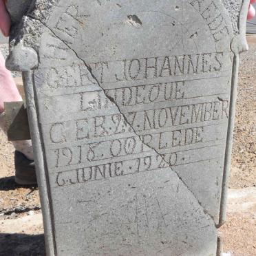 LINDEQUE Gert Johannes 1918-1920