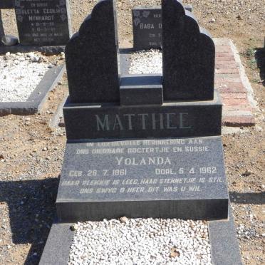 MATTHEE Yolanda 1961-1962
