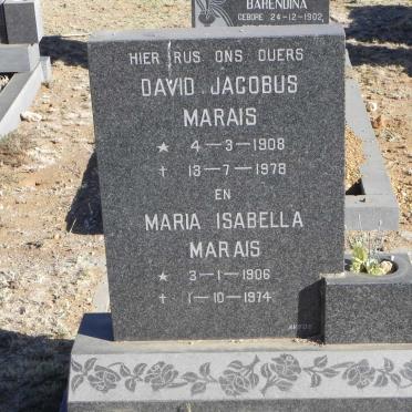 MARAIS David Jacobus 1908-1978 &amp; Maria Isabella 1906-1974