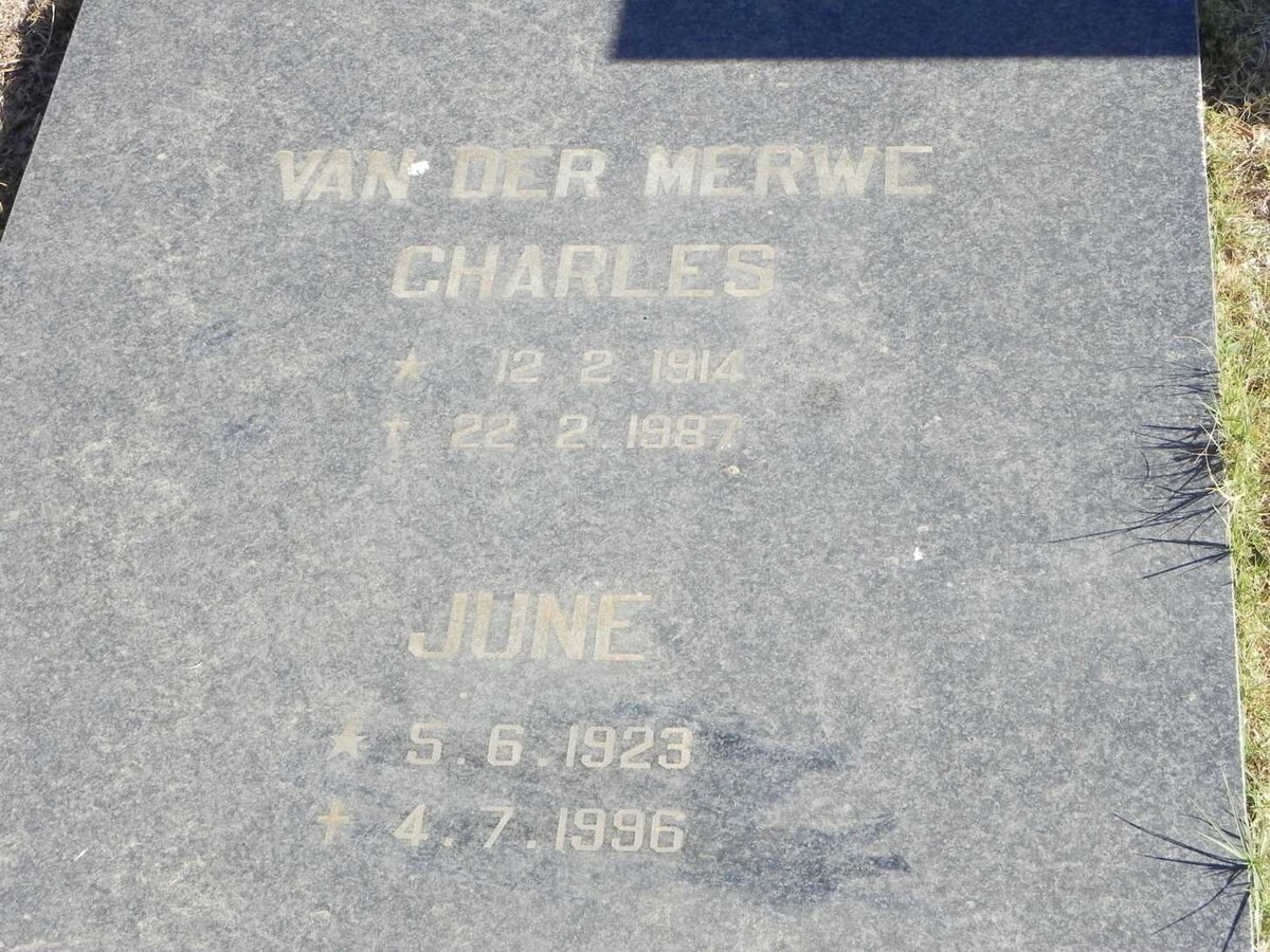MERWE Charles, van der 1914-1987 &amp; June 1923-1996