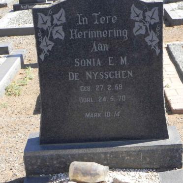 NYSSCHEN Sonia E.M., de 1959-1970
