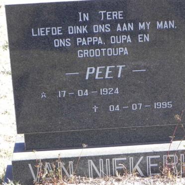NIEKERK Peet, van 1924-1995