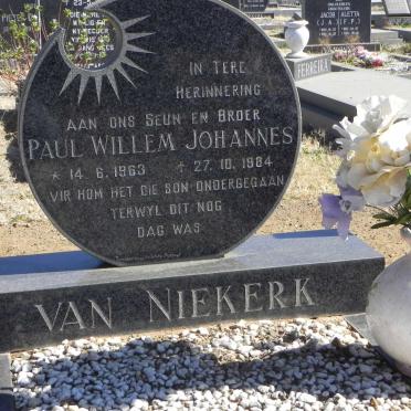 NIEKERK Paul Willem Johannes, van 1963-1984