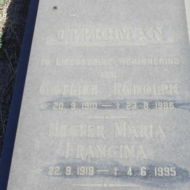 OPPERMAN Gotlieb Rudolph 1910-1986 &amp; Hester Maria Francina 1919-1995