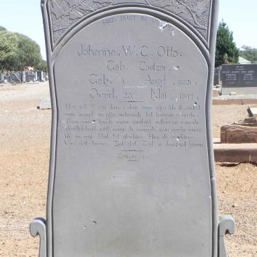 OTTO Johanna W.C. nee COETZER 1885-1917