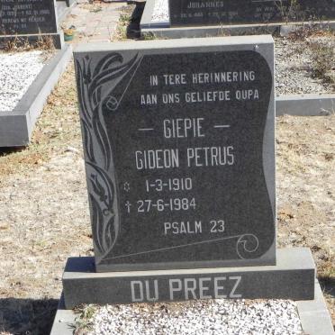 PREEZ Gideon Petrus, du 1910-1984